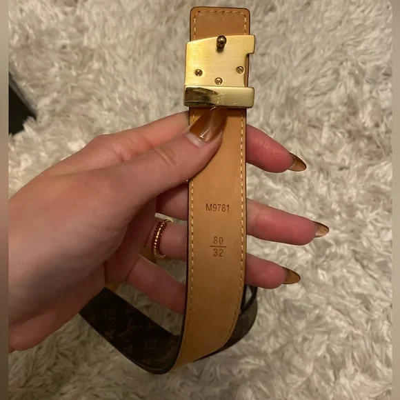 Louis Vuitton Dark Brown Monogram Belt with Gold Buckle - Picture 3 of 9